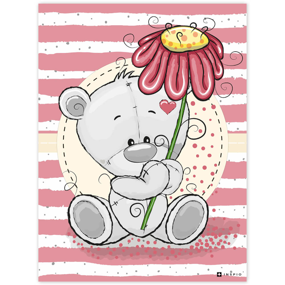 Afbeelding van een mooie Teddybeer met een bloem