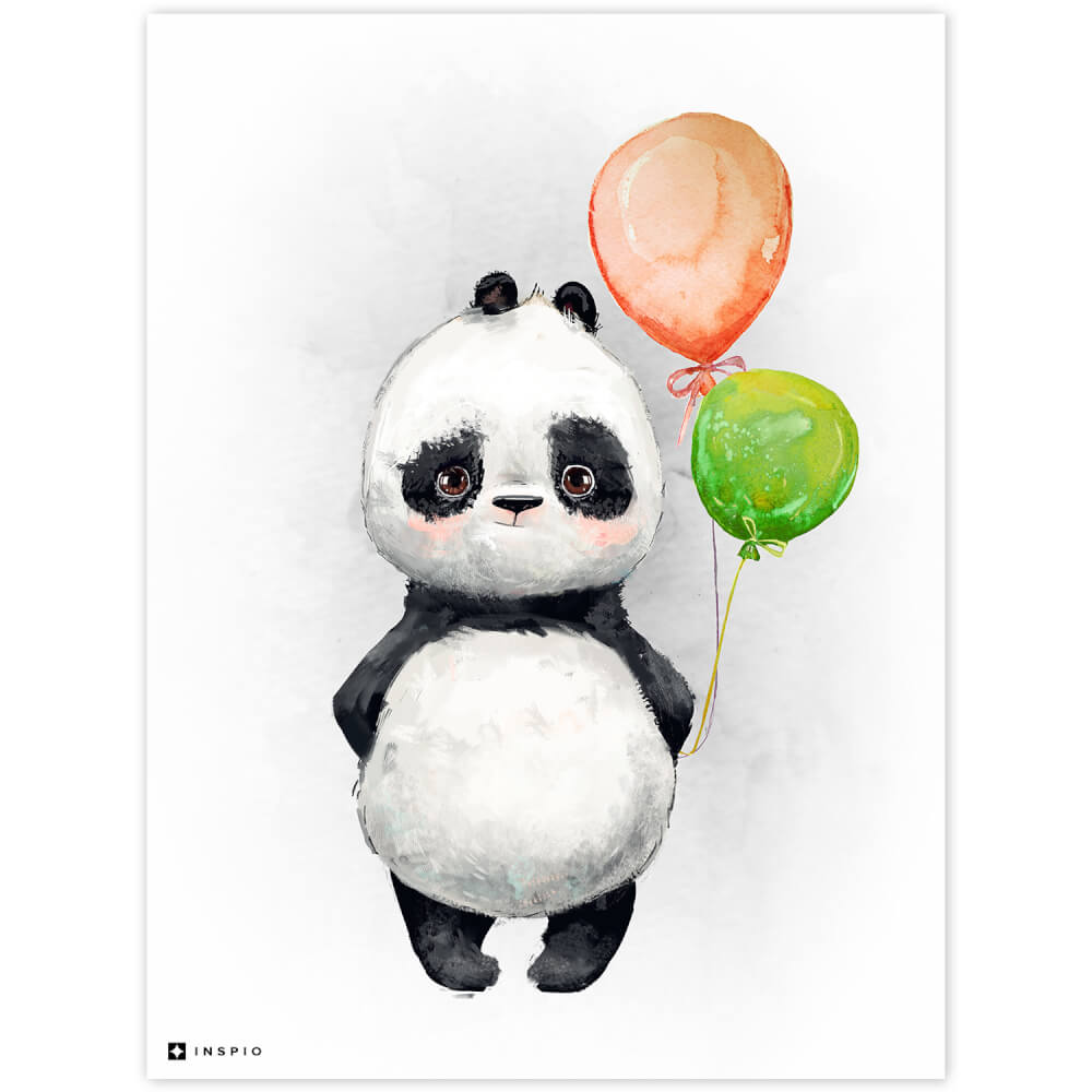 Panda met ballonnen in de kinderkamer 