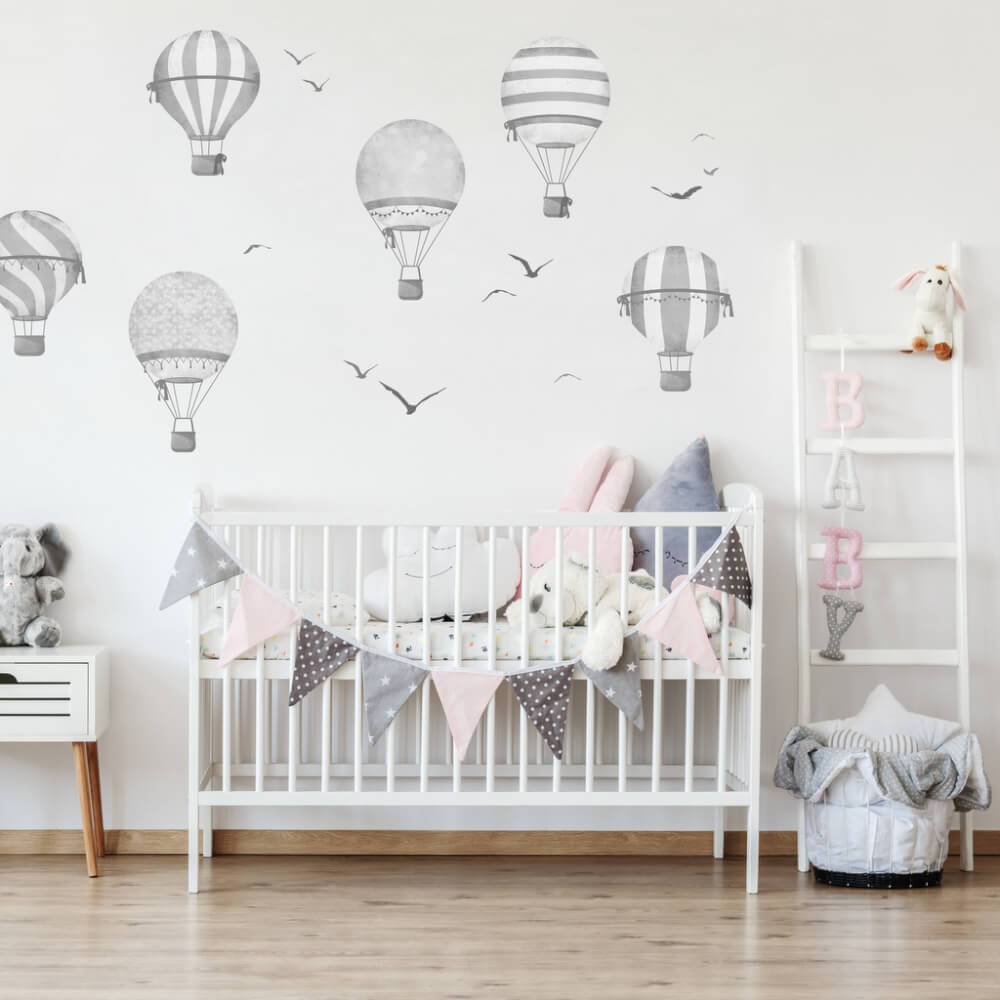 Grijze ballonnen - stickers voor de kinderkamer