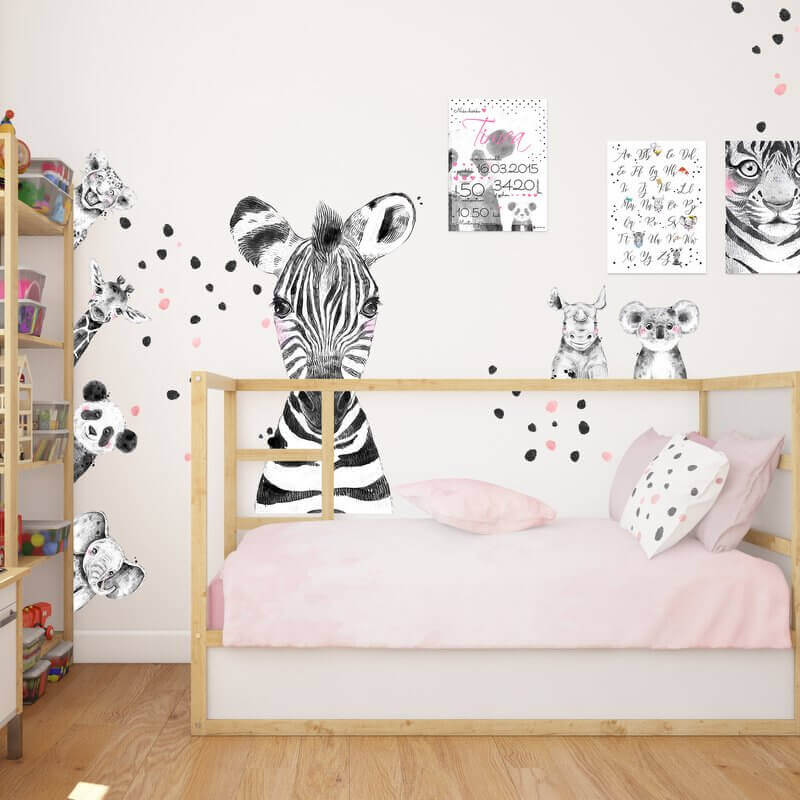 Sticker - Grote zebra in zwart en wit