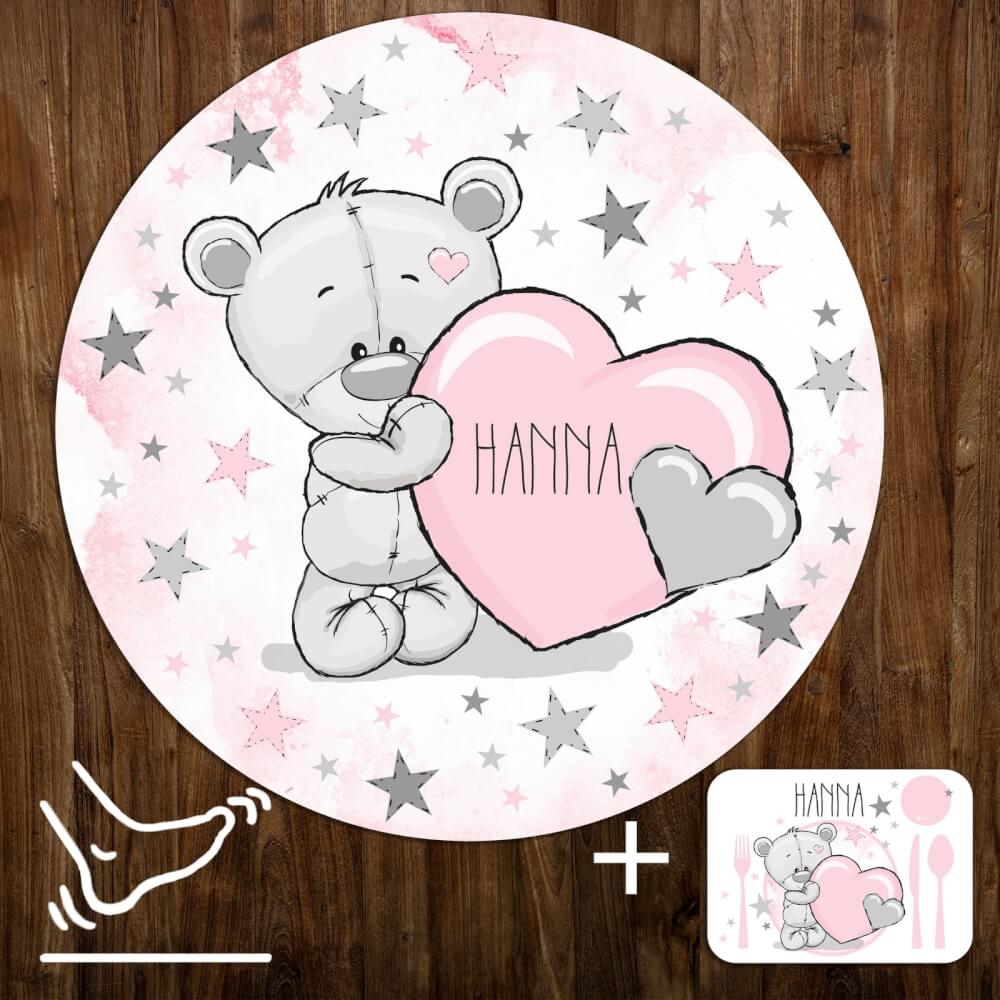 Vloerkleed INSPIO - Teddybeer met een hartjes